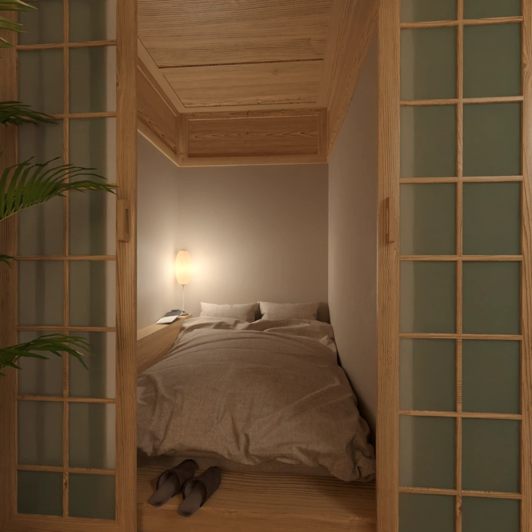 Double office in the bedroom render 7