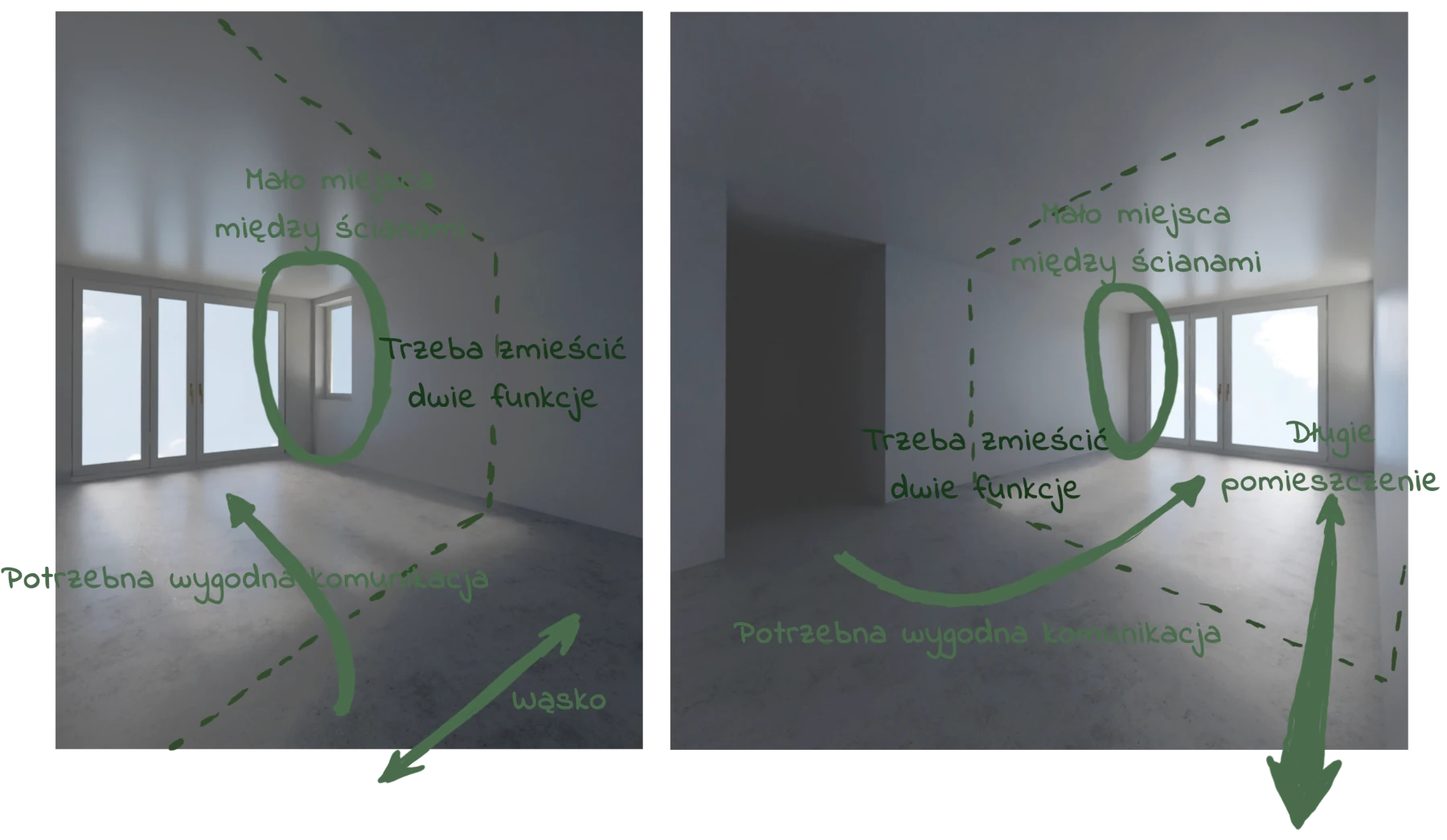 Pusta przestrzeń z opisem wyzwania